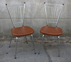 chaises skaï et chrome, 1960