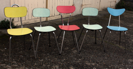 chaises formica couleur années 50 et 60