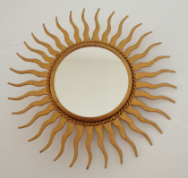 Miroir soleil vintage, esprit Chaty Vallauris