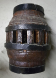 Moyeu de roue en bois, moulin à huile