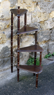 porte pots escalier colimaçon bois, vintage, années 50