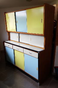 Buffet formica vintage, 1957, tricolor