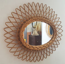 Miroir soleil, design vintage 60 / 70