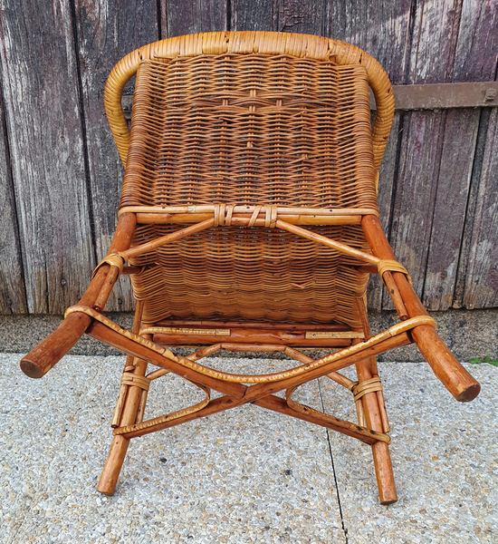 Chaise en rotin vintage - rotin naturel ou patiné - Brin d'Ouest