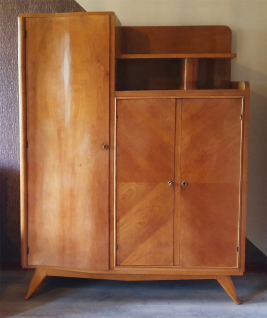 Armoire asymétique, années 30 / 40, penderie, étagères