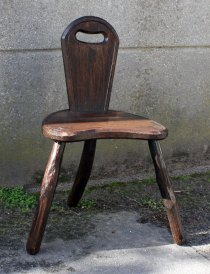 Chaise tronc d'arbre, bois brut, vintage, années 50