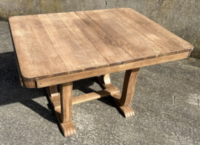 table bois art déco, vintage, années 30, 40, pieds lyre