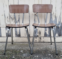 2 chaises Formica marron, vintage, années 70