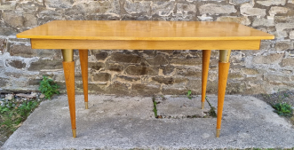 Table bois et formica années 50, allonges