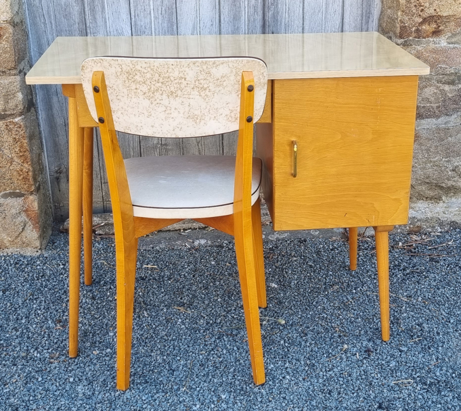 Bureau ancien écolier en Formica - Mobilier enfant
