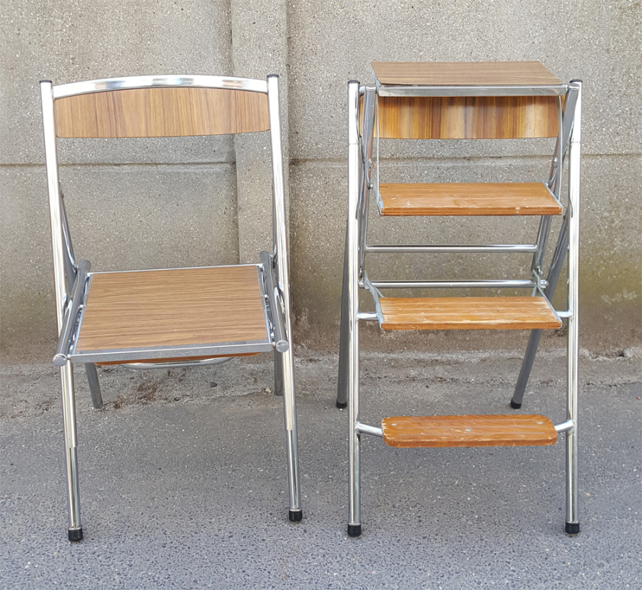 BROC & Co : meubles et objets vintage des années 1950, 1960 et 1970 - Chaises  escabeau et tabourets marche pied
