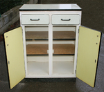 buffet bas formica vintage années 60, jaune pâle