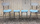 table et chaises formica bleu et gris, MDJ, vintage, années 60