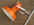 lustre 3 spots directionnels et orientables, vintage, années 70, orange