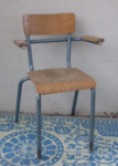 Fauteuil instituteur vintage bois et métal, mobilier scolaire, vintage, années 50