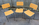 chaises formica orange pâle, corail, vintage années 70