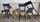 ensemble de 4 chaises de bistrot BAUMANN revisitées bois brut et noir mat, vintage