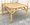 Table basse carrée bambou et rotin vintage, années 60