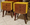 Paire de tables de chevet relookées, ocre jaune, années 50