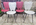 4 chaises Jacques Hitier, rouge et gris, acier, laiton et Skaï, vintage, années 60