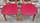 Paire chaises vintage années 50, bois massif et skaï rouge.