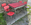 Table formica rouge, 4 chaises formica assorties, vintage, années 60.
