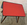 Table basse, rouge, pieds compas, vintage, années 50
