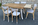 Ensemble table et 4 chaises, relooké, vintage.