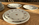 Lot de 6 assiettes plates, petites assiettes porcelaine, Masset et Surget, Berry. 
