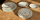 Lot de 6 assiettes plates, petites assiettes porcelaine, Masset et Surget, Berry. 