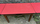 Table formica, bois massif et rouge / rose, années 50
