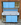 Buffet formica, bleu et blanc, portes coulissantes, vintage, années 70