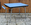 Table extensible Formica bleu ciel + 4 chaises vintage – années 50/60 – design rétro chromé