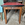 Table formica, bois massif et rouge / rose, années 50