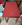 Table formica, bois massif et rouge / rose, années 50