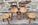 Ensemble de chaises et tabourets rustiques en chêne sculpté, style breton, vintage, années 1950