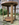 Console / guéridon Art Déco en bois massif – esprit années 30, lignes architecturales sculpturales
