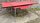 Table formica rouge mouchetée et 4 chaises assorties, vintage, années 50