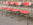 Lot de 4 chaises formica rouge, vintage, années 60