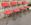 Lot de 4 chaises formica rouge, vintage, années 60