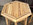 Deux tabourets bauts en bambou – plateau hexagonal, vintage, années 70