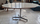 Table ovale Roche Bobois, esprit Florence Knoll, laminé blanc et chrome, années 70