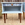 Paire de tables de chevet vintage bleu glacier - Décor floral bohème chic