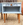 Paire de tables de chevet vintage bleu glacier - Décor floral bohème chic