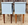 Paire de tables de chevet vintage bleu glacier - Décor floral bohème chic