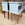Paire de tables de chevet vintage bleu glacier - Décor floral bohème chic