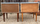 Paire de tables de chevet vintage bleu glacier - Décor floral bohème chic