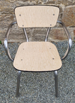 Fauteuil enfant, chrome et formica, vintage, années 60