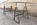 Grande table industrielle vintage en verre avec tréteaux métalliques réglables, vintage, années 50 / 70