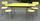 Table formica jaune citron, ses 4 chaises, vintage, années 60